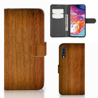 Samsung Galaxy A70 | Book Style Case | Donker Hout