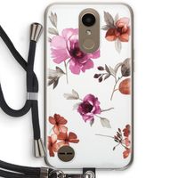 Geschilderde bloemen: LG K10 (2017) Transparant Hoesje met koord
