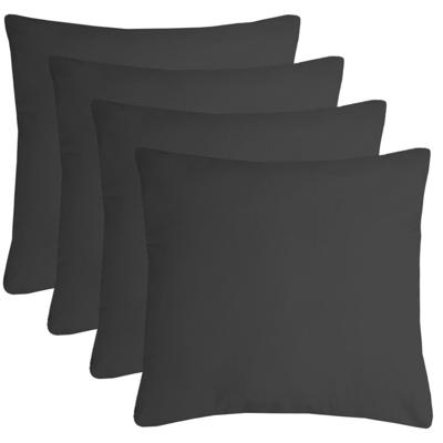 Stof Textile sierkussen Nelson - 4x - donkergrijs - 60 x 60 cm - bank kussens - polyester
