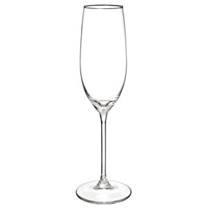 Champagneglazen set Lina - doosje 6x stuks - chique transparant glas - 21 CL - D4.5 x H23 cm