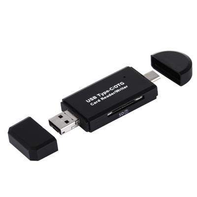 3 in 1 USB-C / Type-C 3.1 naar USB 2.0 + Micro USB + SD(HC) + Micro SD Kaartleze Adapter met OTG functie voor MacBook / Google Chromebook / Nokia N1 /