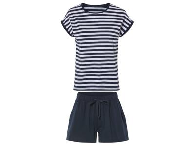 esmara Korte dames pyjama (Donkerblauw/wit, M (40/42))
