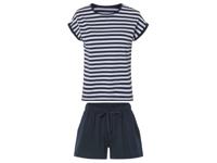 esmara Korte dames pyjama (Donkerblauw/wit, XL (48/50))