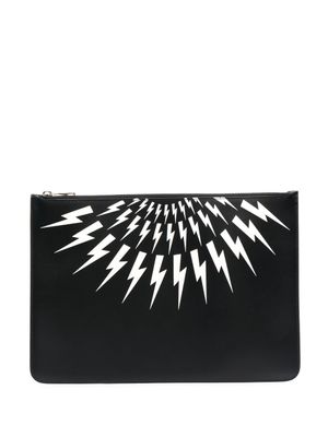 Neil Barrett pochette à imprimé Thunderbolt - Noir