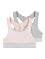Name it 2-pak meisjes Topje - Zwart Solid - Meisjes katoenen bralette - BH Top