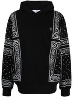 Philipp Plein hoodie à imprimé bandana - Noir