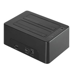 LogiLink QP0028 basisstation voor opslagstations USB 3.2 Gen 2 (3.1 Gen 2) Type-C Zwart