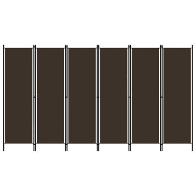Kamerscherm met 6 panelen 300x180 cm bruin