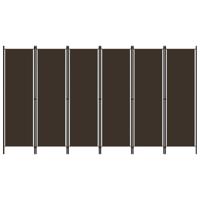 Kamerscherm met 6 panelen 300x180 cm bruin