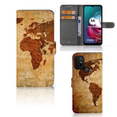 Motorola Moto G10 | G20 | G30 | Flip Cover | Wereldkaart