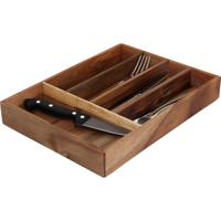 Bestekbak - acacia hout - 35 x 26 x 5 cm - 5-vaks