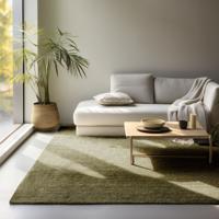 Handgeweven Jute Vloerkleed - Groen maat: 150x80cm - materiaal: Jute - Dekbed-Discounter.nl