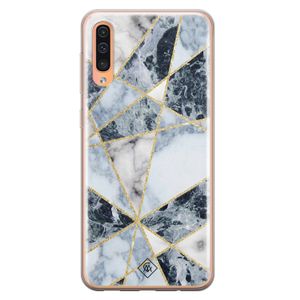 Samsung Galaxy A50/A30s siliconen hoesje - Marmer blauw