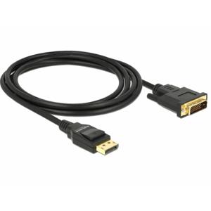 Delock 85313 DisplayPort-kabel DisplayPort / DVI Aansluitkabel DisplayPort-stekker, DVI-D 24+1-polige stekker 2 m Zwart Vergulde steekcontacten, Verdraaid,