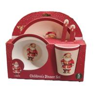 Kerst servies setje - 5-delig - met kerstman - voor kinderen - ontbijtset - kerstdiner setje