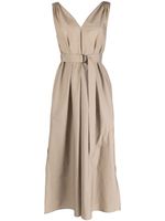 Brunello Cucinelli robe longue à taille ceinturée - Tons neutres