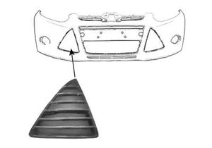 BUMPERGRILL ONDER RECHTS Interieur ZWART Brillant 1945594