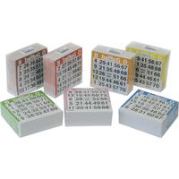 500x Bingospel accessoires kaarten/vellen nummers 1-75   -