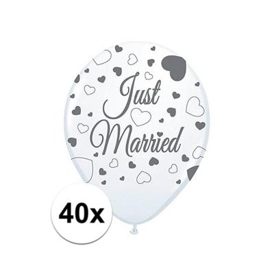 Ballonnen just married - 40x - wit - 30 cm - bruiloft