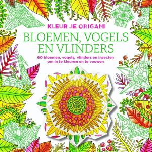 Kleur je origami - Bloemen, vogels en vlinders (Paperback)