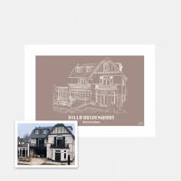 Persoonlijke illustratie met kleur A1 Liggend Zonder Lijst Taupe