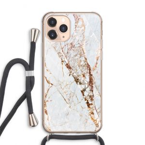 Goud marmer: iPhone 11 Pro Max Transparant Hoesje met koord