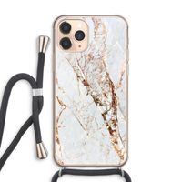 Goud marmer: iPhone 11 Pro Max Transparant Hoesje met koord