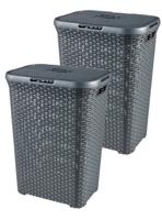 Curver style wasbox 60 liter antraciet 2 stuks