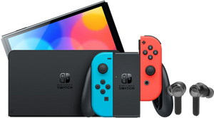 Nintendo Switch OLED Rood/Blauw + JBL Quantum TWS