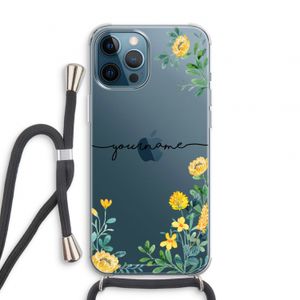 Gele bloemen: iPhone 12 Pro Transparant Hoesje met koord