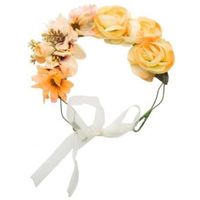 Hippie/flower power oranje verkleed bloemen hoofdband - thumbnail