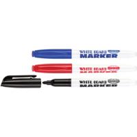 Whiteboard marker/stift - 3x stuks - multi - dun - uitwisbaar - kantoor