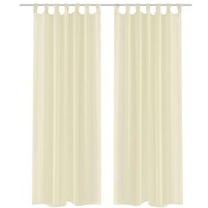 VidaXL Gordijnen 2 st doorschijnend 140x225 cm crème