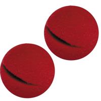 Clowns neus - 2x - rood - knijp foam - carnaval verkleed neus - kinderen/volwassenen