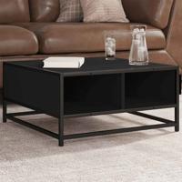 Salontafel 60,5x60,5x30 cm bewerkt hout en metaal zwart