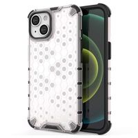 Honeycomb Armored iPhone 14 Hybrid Case - Doorzichtig - thumbnail