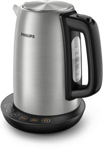 Philips Avance Collection Metalen waterkoker, 1,7 l, deksel met veer, temperatuurregeling