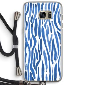 Blauwe nerven: Samsung Galaxy S7 Edge Transparant Hoesje met koord