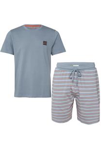 Phil & Co Phil & Co Heren Shortama Korte Pyjama Katoen Grijs