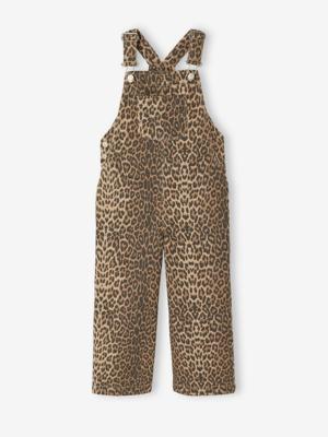 Meisjestuinbroek met print beige