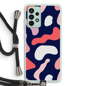 Memphis Shapes Pink: Samsung Galaxy A52s 5G Transparant Hoesje met koord