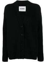 Jil Sander cardigan boutonné à col v - Noir