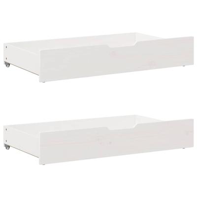 Bedlades 2 st 90x55x16 cm massief grenenhout wit