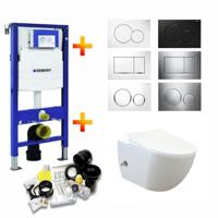 Geberit UP320 Toiletset 46 Creavit Free Rimfree Bidet Met Bril En Drukplaat