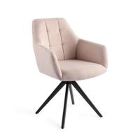 Jesper Home Draaibare Eetkamerstoel 'Noto' Turn Black, kleur Petal Pink - thumbnail