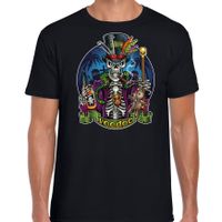 Voodoo skelet horror shirt zwart voor heren 2XL  -