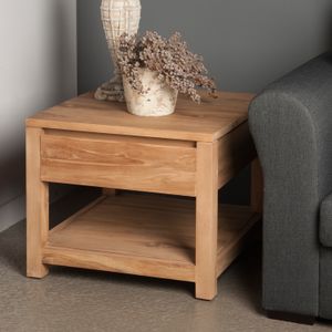 Tower Living Bijzettafel 'Corona' Teak, met 1 lade