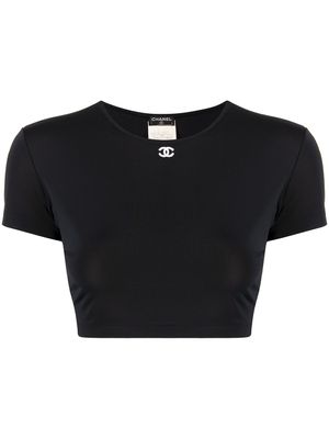 CHANEL Pre-Owned t-shirt à coupe crop (1995) - Noir