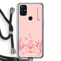 Love is in the air: OnePlus Nord N10 5G Transparant Hoesje met koord Love is in the air: OnePlus Nord N10 5G Transparant Hoesje met koord