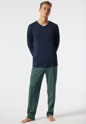 Schiesser Schiesser Pyjama Long dark blue 178110 56/XXL